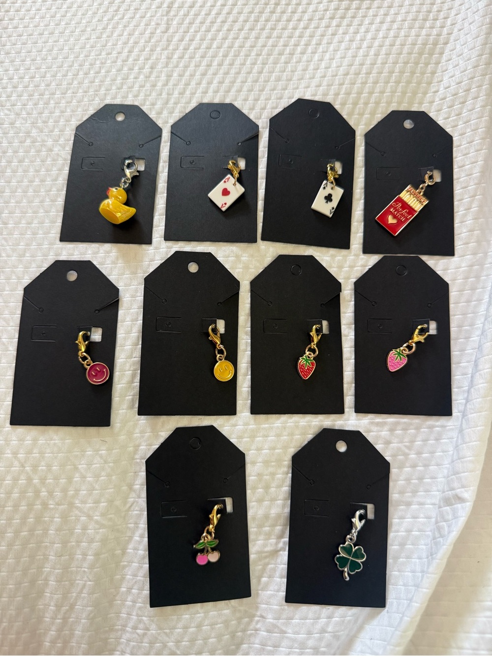 Pet Collar Charms Assortment - Colorful Enamel Fruit & Card Designs